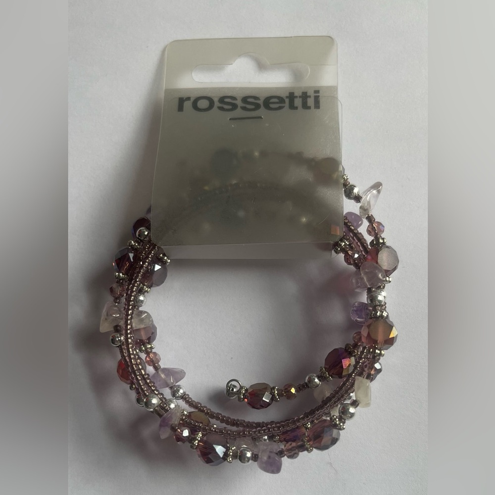 Rossetti Spiral Purple & Pink Beaded Crystal Bracelet